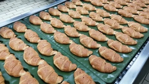 Cooked croissants Stock Footage 152530007