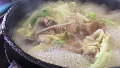 Cooked delicious meal in bowl Stock Footage 79316133