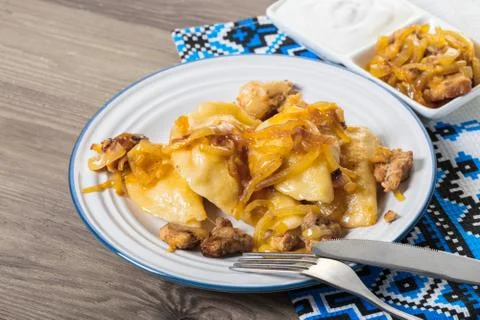 Cooked dumplings Stock Photos
