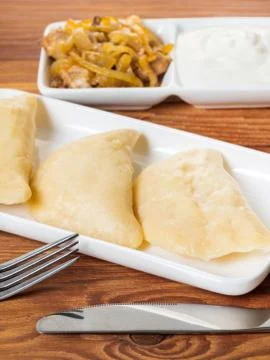 Cooked dumplings Stock Photos