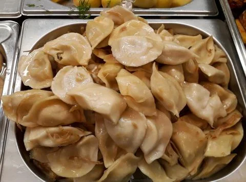 Cooked dumplings with potatoes Stock Photos