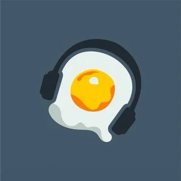 Cooked egg logo template Stock Illustration