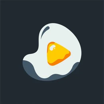 Cooked egg logo template Stock Illustration