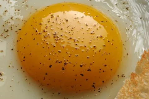 Cooked egg in the pan Stock Photos