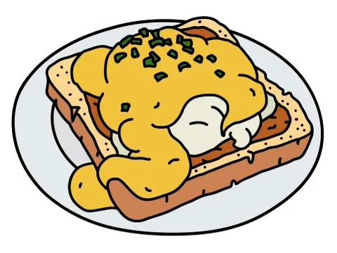 The cooked egg with a sauce Stock Illustration