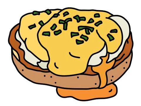 The cooked egg with a sauce Stock Illustration