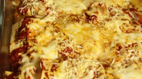 Cooked Eggplant Lasagna Stock Footage 41309373