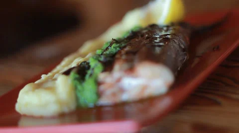 Cooked fish Stock Footage 32254169