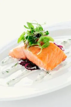 Cooked fish meal Stock Photos