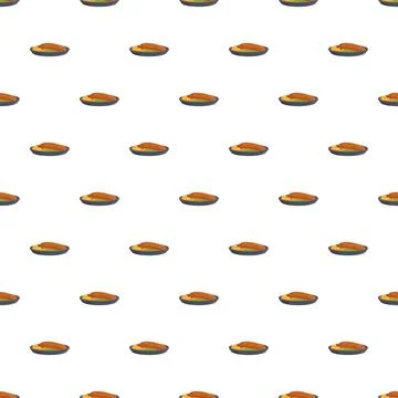 Cooked fish steak on plate pattern background イラスト素材