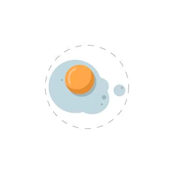 Cooked fried egg colourful flat vector icon Illustrazione stock