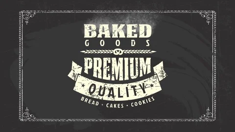 Cooked goods bakery good with different types of used out retro texture printing Stock Footage 129272177