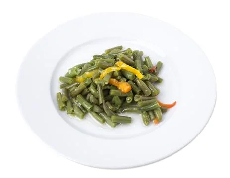 Cooked green beans. Stock Photos