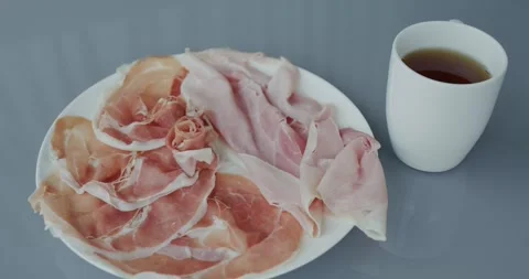 Cooked ham and parma ham Vídeos de archivo 157543563