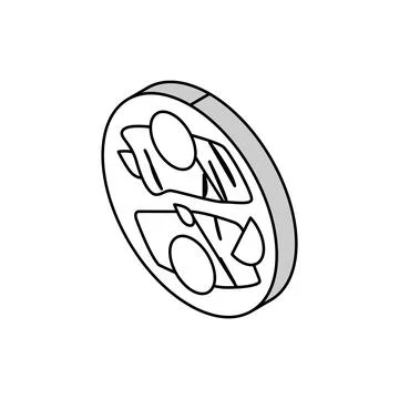 Cooked lemon salmon isometric icon vector illustration Stockillustratie