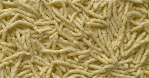 Cooked Ligurian troffie pasta background texture. Stock Footage 308481753