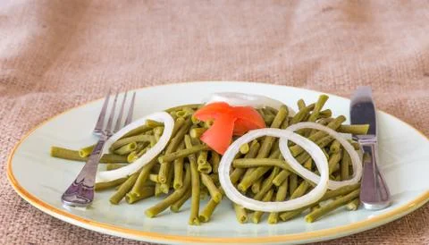 Cooked Long Chinese Green Beans Stock Photos