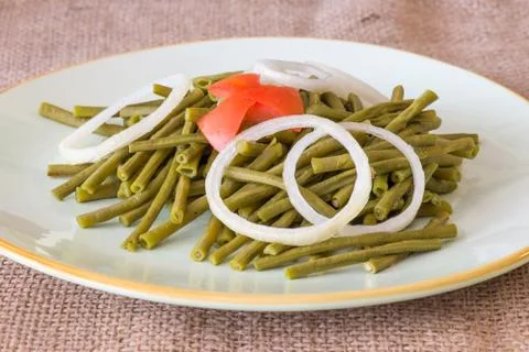 Cooked Long Chinese Green Beans Stock Photos