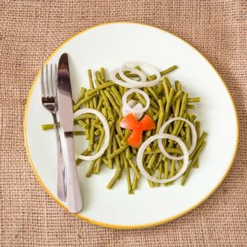 Cooked Long Chinese Green Beans Stock Photos