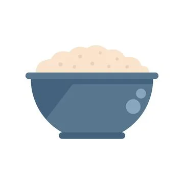 Cooked mash potato icon flat vector. Boiled food Stock Illustration