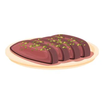 Cooked meat icon cartoon vector. Dinner menu Stock Illustration