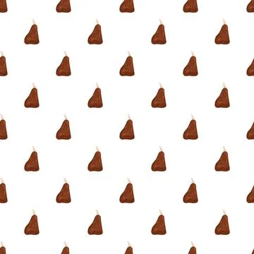 Cooked meat leg bone seamless pattern repeating background Stock Illustration