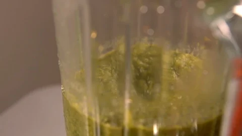 Cooked mixed fresh vegetables in a blender Stock Footage 105864645