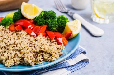 Cooked multi colored quinoa Stock Photos
