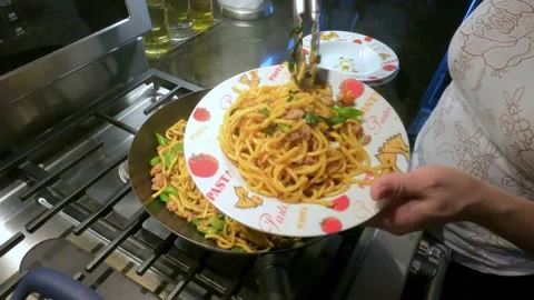 Cooked noodle ready to serve Stock Footage 173503615