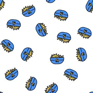 Cooked oatmeal breakfast vector seamless pattern Stock Illustration