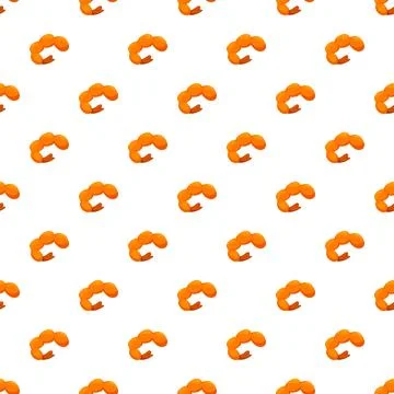 Cooked orange shrimp creating a repeating seafood pattern Stock Illustration