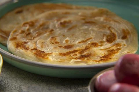 COOKED PARATHA SERVED ON A PLATE	 写真素材