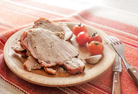 Cooked peace of meat Stock Photos