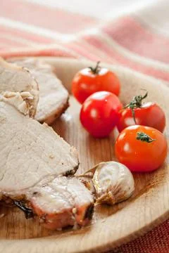 Cooked peace of meat Stock Photos