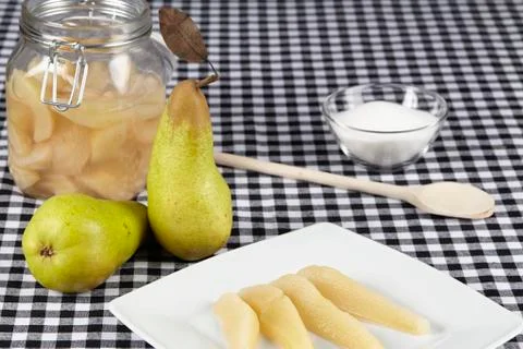 Cooked pears Stock Photos