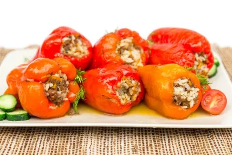 Cooked peppers Foto stock