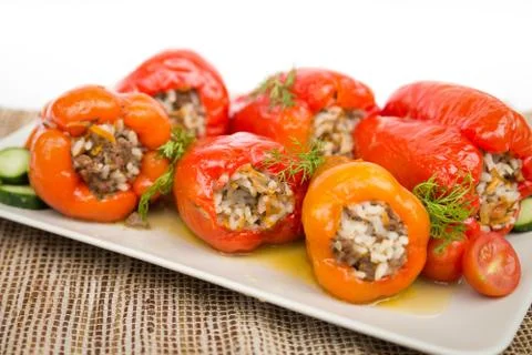 Cooked peppers Stock Photos