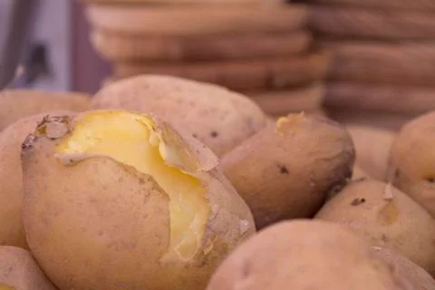 Cooked potatoes. Foto stock