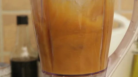 Cooked pumpkin in blender Stock Footage 35920777