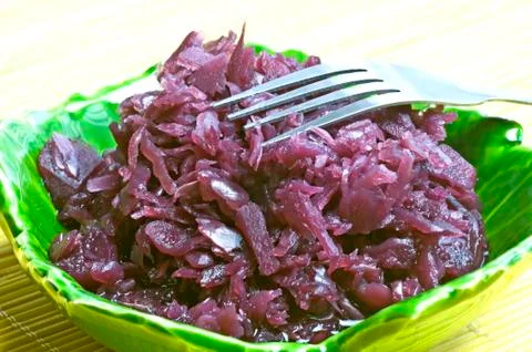 Cooked red kale Stock Photos