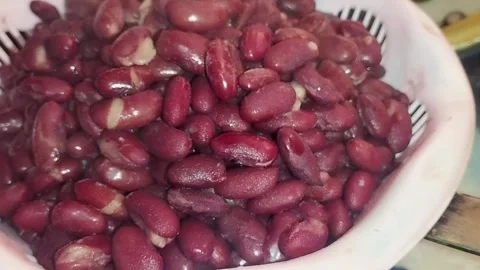 Cooked red kidney beans, commonly known in Pakistan as lal lobia Stock Footage 336039836