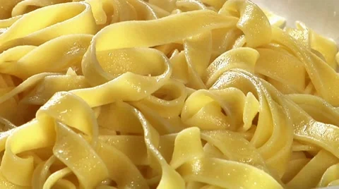 Cooked ribbon pasta Stock Footage 8573163