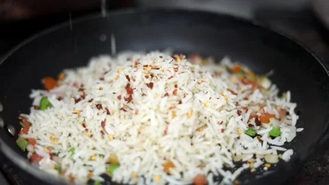 Cooked Rice Stock Footage 133102525