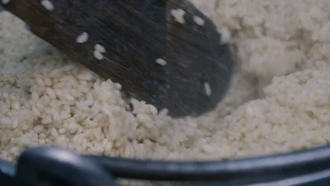 Cooked rice in a pot Stock Footage 87749460