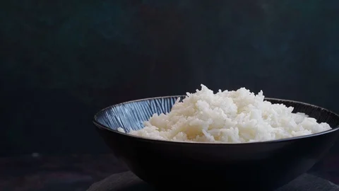Cooked rice rotation Stock Footage 127561793