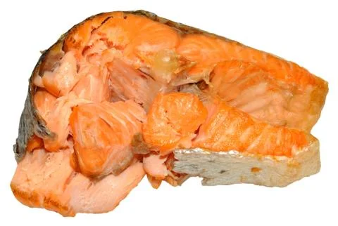 Cooked Salmon Steak Stock Photos