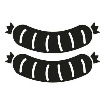 Cooked sausages icon simple vector. Grill food Illustrazione stock