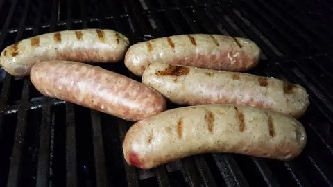 Cooked sausages Stock Photos
