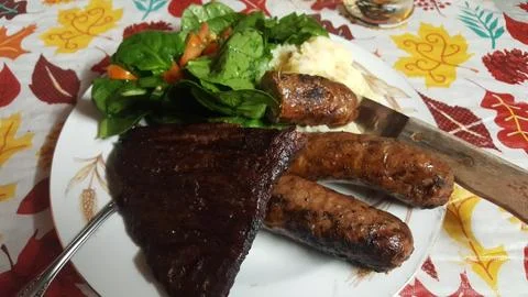 Cooked sausages Stock Photos