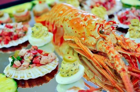 Cooked shrimp Stock Photos